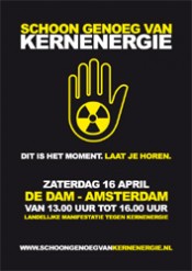 Duizenden op Dam hebben schoongenoeg van kernenergie